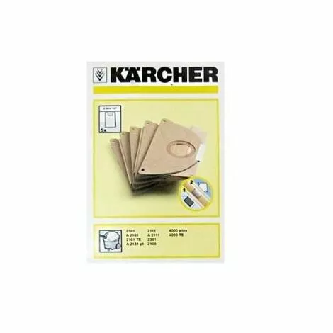 Sacs Aspirateur Karcher (x5), Aspirateur, 69041670 - 1 3 Sacs Aspirateur Karcher (x5), Aspirateur, 69041670 - 1