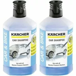 KARCHER Lot De 2 Shampoings De Voiture 3 En 1 Pour Nettoyeur Haute Pression Kärcher - Flacon De 1L.