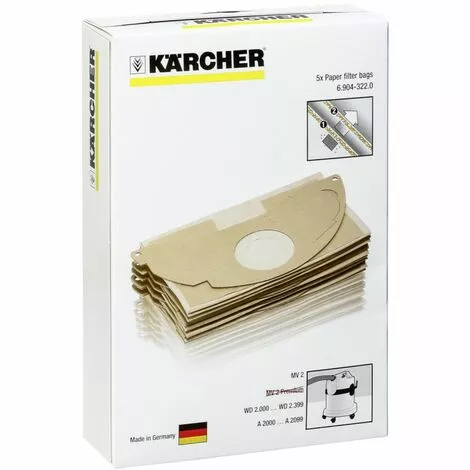KARCHER Sac Filtre En Papier (x5), Aspirateur D'extérieur, 6.904-322.0 - 1 3 KARCHER Sac Filtre En Papier (x5), Aspirateur D'extérieur, 6.904-322.0 - 1
