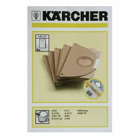 SACHET DE SACS ASPIRATEUR ( X5 ) POUR PETIT ELECTROMENAGER KARCHER - 69041670 3 SACHET DE SACS ASPIRATEUR ( X5 ) POUR PETIT ELECTROMENAGER KARCHER - 69041670