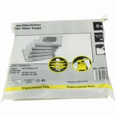 SACS ASPIRATEUR (X5) POUR PETIT ELECTROMENAGER KARCHER - 69042850 3 SACS ASPIRATEUR (X5) POUR PETIT ELECTROMENAGER KARCHER - 69042850