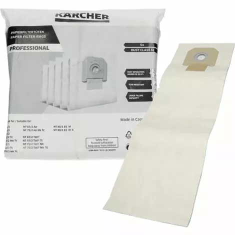SACS ASPIRATEUR (X5) POUR PETIT ELECTROMENAGER KARCHER - 69042850 4 SACS ASPIRATEUR (X5) POUR PETIT ELECTROMENAGER KARCHER - 69042850 – Image 2